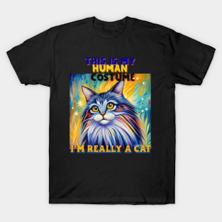 This Is My Human Costume I'm Really A Cat T-Shirt